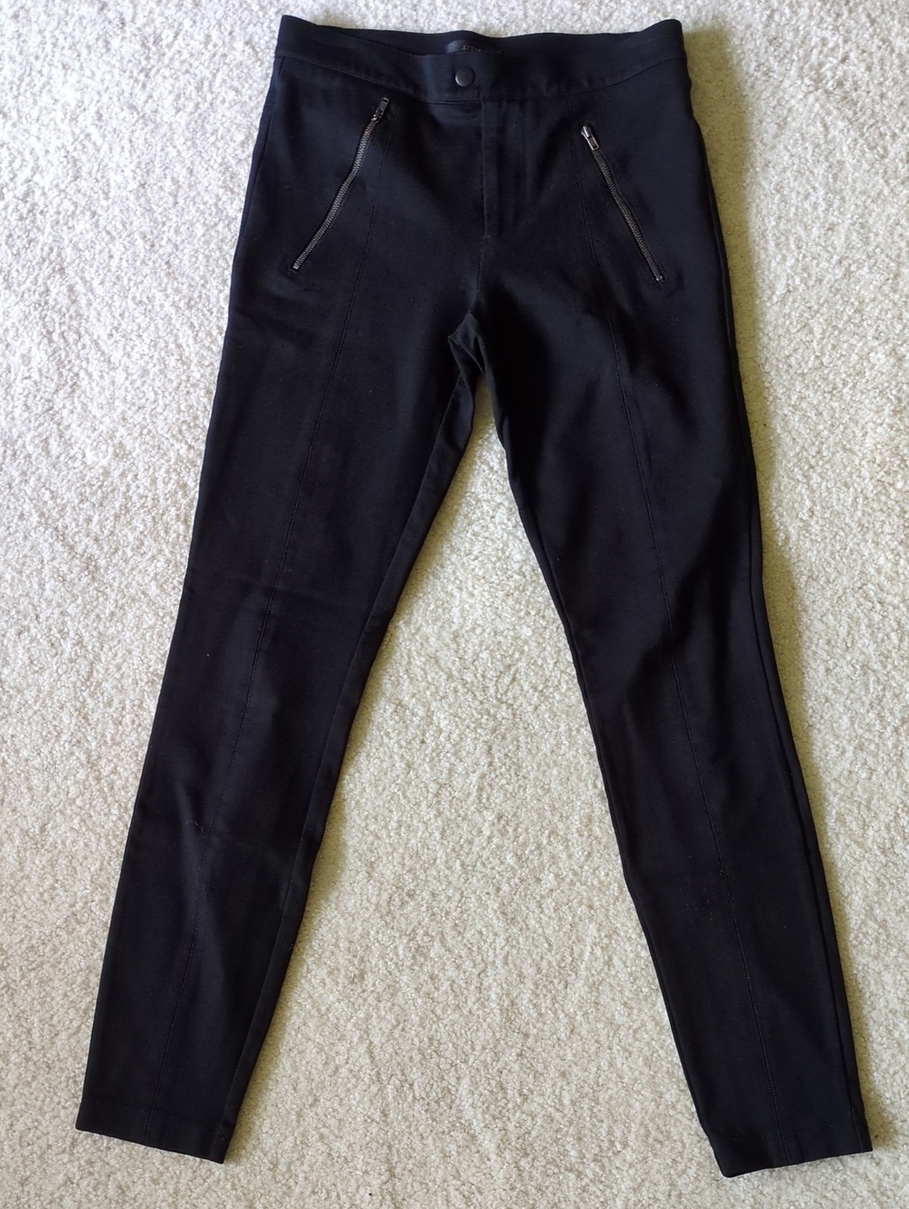 J. Crew Women's Black Slim  Pants With Zipper Accents